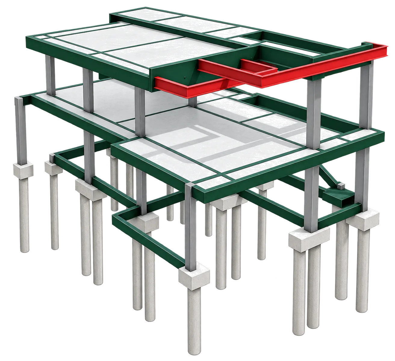 Modelo 3D da estrutura metálica